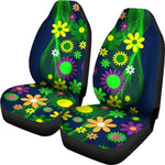 Cute Neon Flowers Universal Fit Car Seat Covers GearFrost