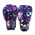 Cute Night Star Unicorn Pattern Print Boxing Gloves