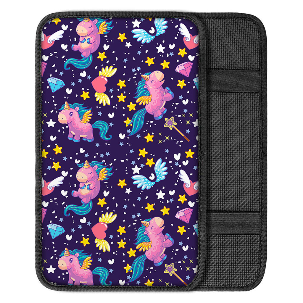 Cute Night Star Unicorn Pattern Print Car Center Console Cover