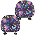 Cute Night Star Unicorn Pattern Print Car Headrest Covers