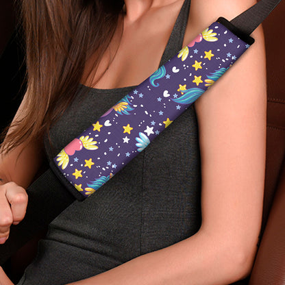 Cute Night Star Unicorn Pattern Print Car Seat Belt Covers