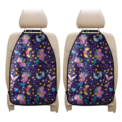 Cute Night Star Unicorn Pattern Print Car Seat Organizers