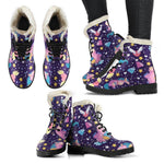 Cute Night Star Unicorn Pattern Print Comfy Boots GearFrost