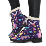 Cute Night Star Unicorn Pattern Print Comfy Boots GearFrost