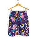 Cute Night Star Unicorn Pattern Print Men's Shorts