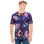 Cute Night Star Unicorn Pattern Print Men's T-Shirt