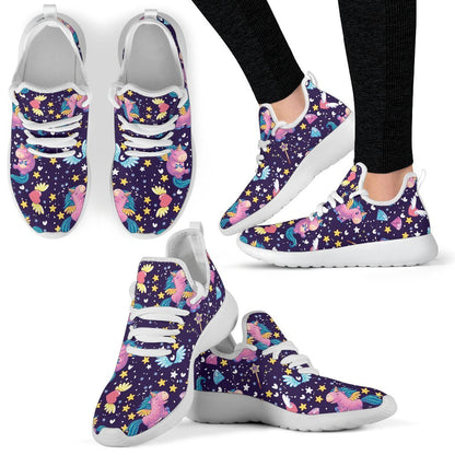 Cute Night Star Unicorn Pattern Print Mesh Knit Shoes GearFrost