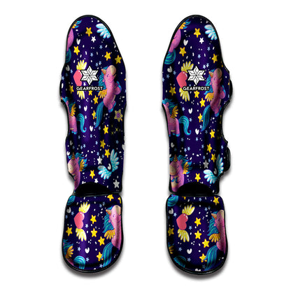 Cute Night Star Unicorn Pattern Print Muay Thai Shin Guard