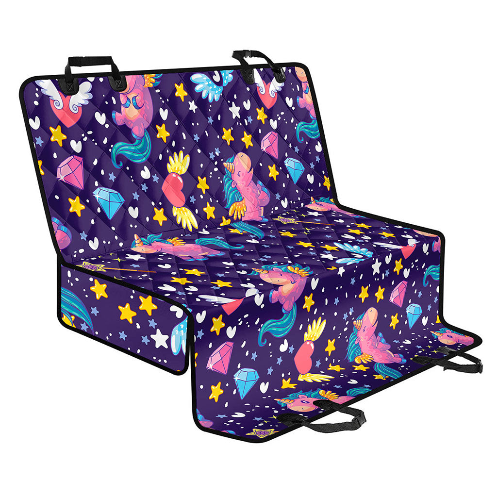 Cute Night Star Unicorn Pattern Print Pet Car Back Seat Cover