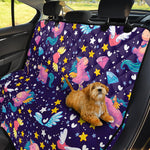Cute Night Star Unicorn Pattern Print Pet Car Back Seat Cover