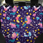 Cute Night Star Unicorn Pattern Print Pet Car Back Seat Cover