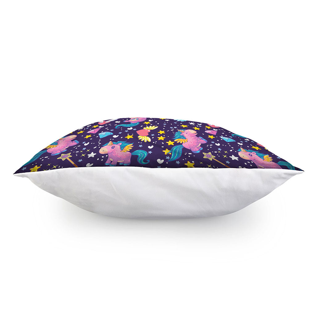 Cute Night Star Unicorn Pattern Print Pillow Cover