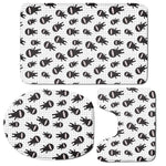 Cute Ninja Pattern Print 3 Piece Bath Mat Set