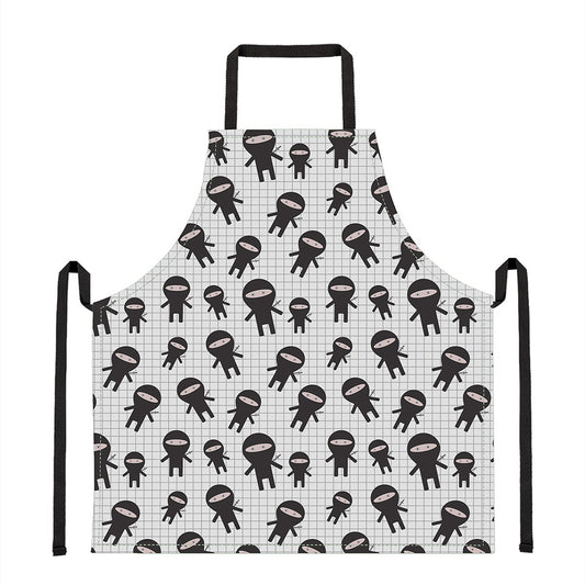 Cute Ninja Pattern Print Apron