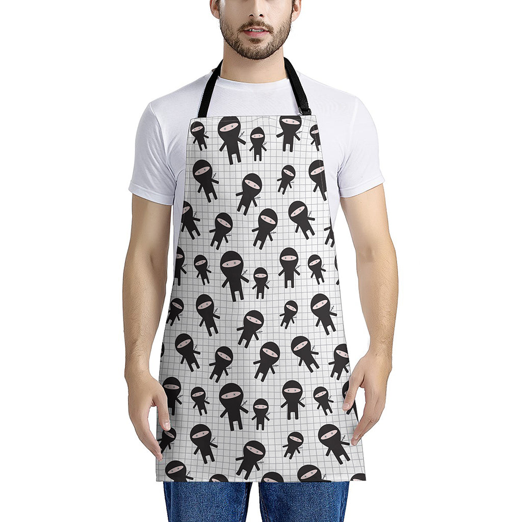 Cute Ninja Pattern Print Apron