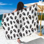 Cute Ninja Pattern Print Beach Sarong Wrap