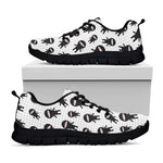 Cute Ninja Pattern Print Black Sneakers