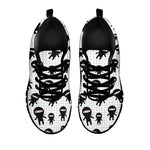 Cute Ninja Pattern Print Black Sneakers