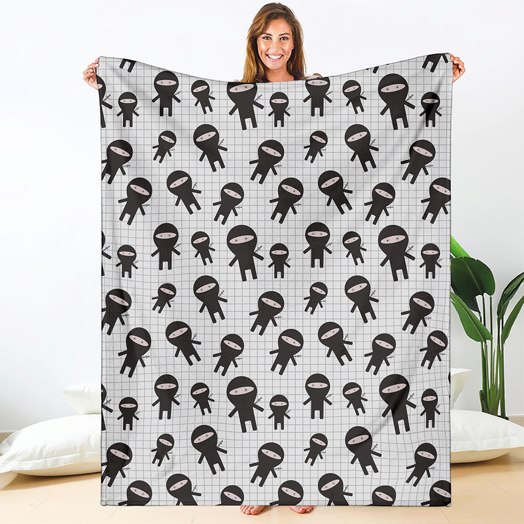 Cute Ninja Pattern Print Blanket