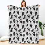 Cute Ninja Pattern Print Blanket