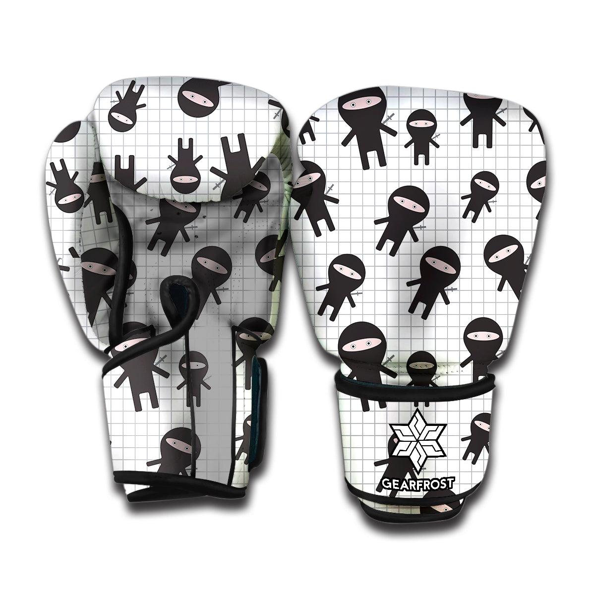 Cute Ninja Pattern Print Boxing Gloves