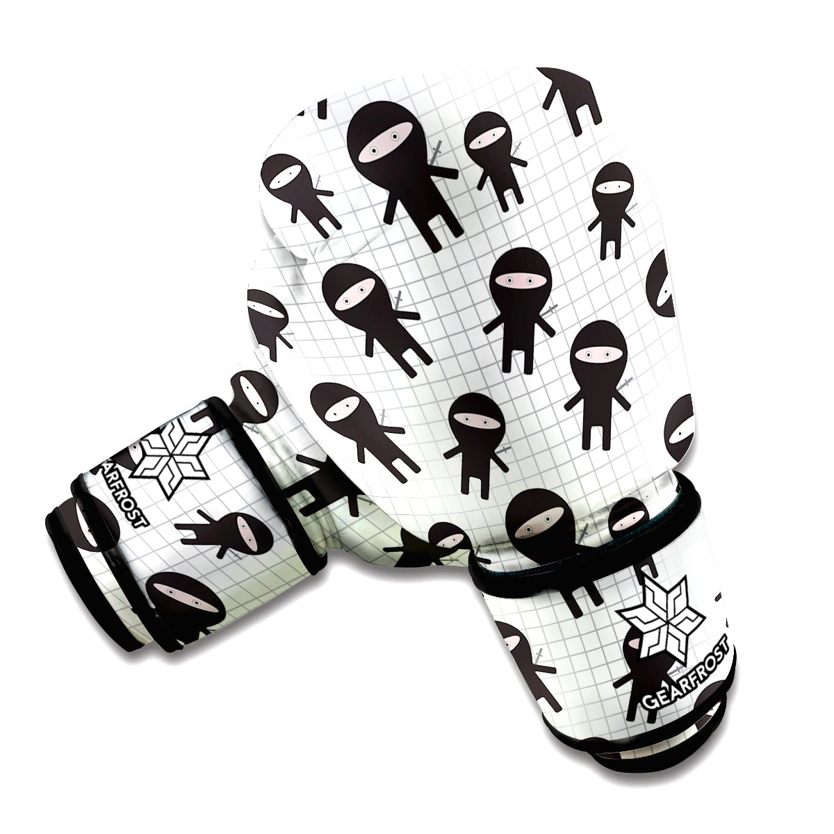 Cute Ninja Pattern Print Boxing Gloves
