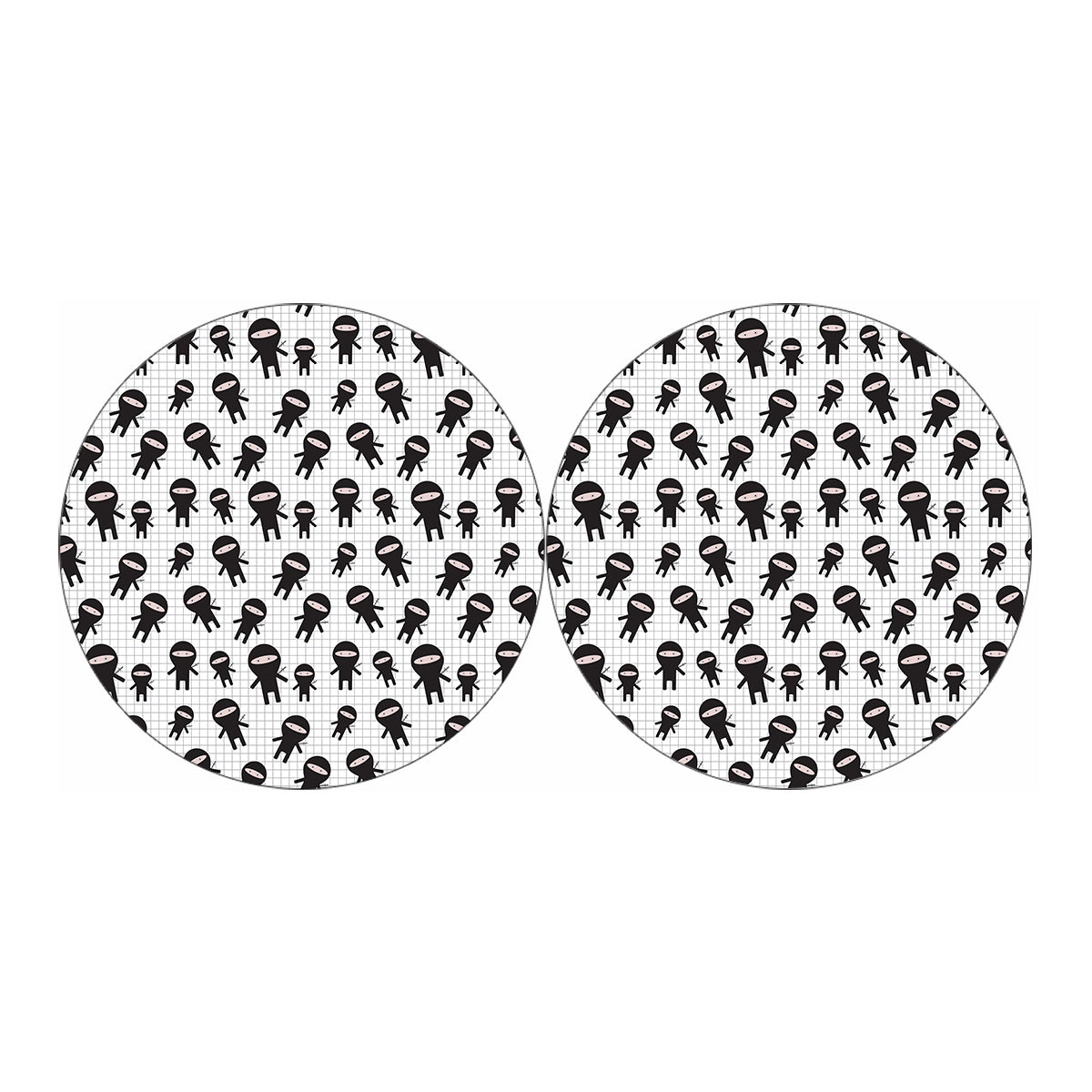 Cute Ninja Pattern Print Car Coasters