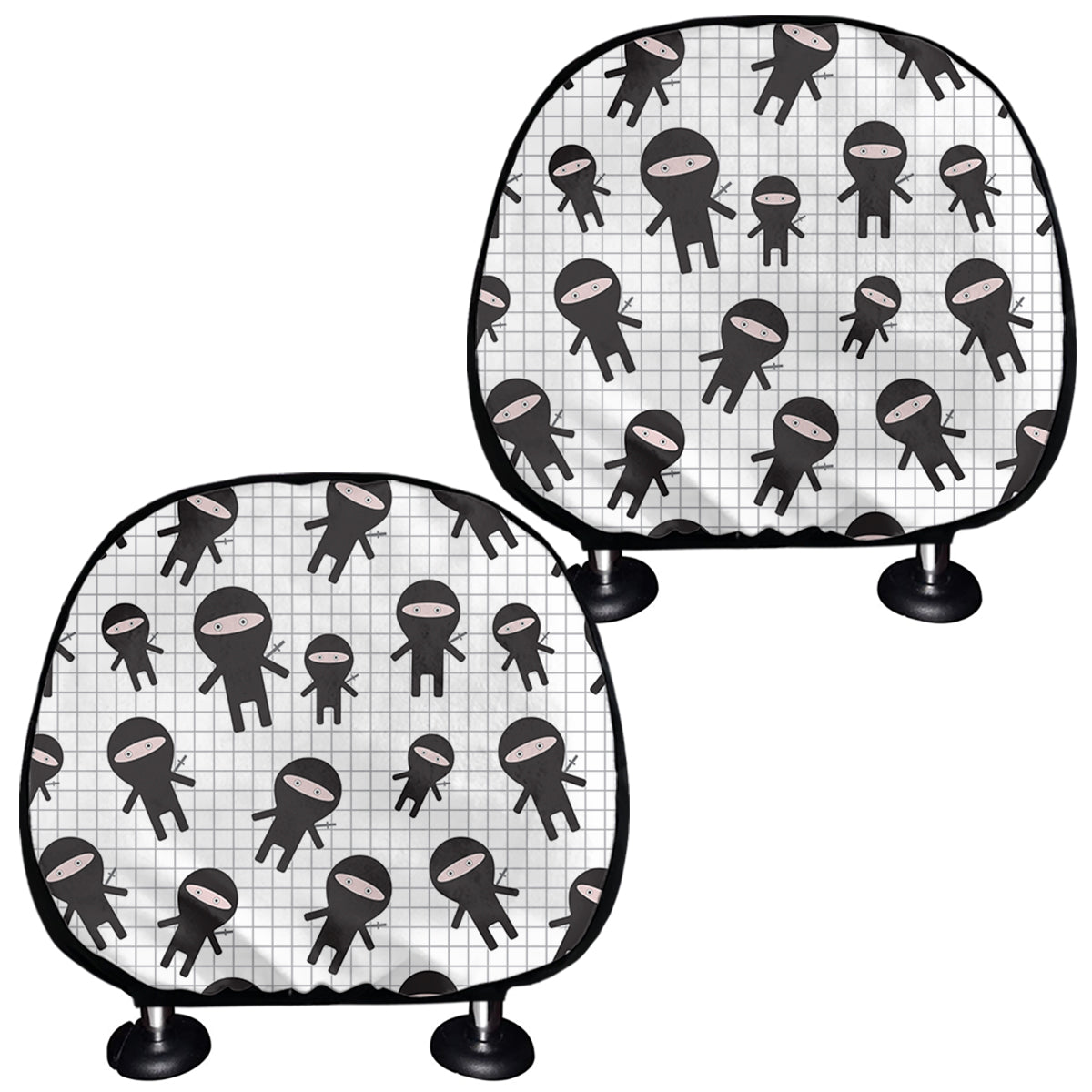 Cute Ninja Pattern Print Car Headrest Covers