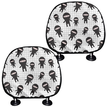 Cute Ninja Pattern Print Car Headrest Covers
