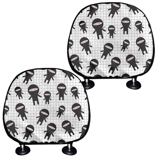 Cute Ninja Pattern Print Car Headrest Covers