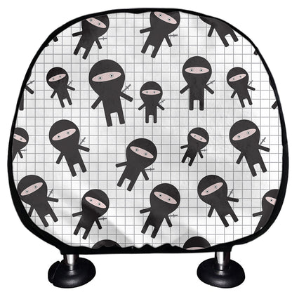 Cute Ninja Pattern Print Car Headrest Covers