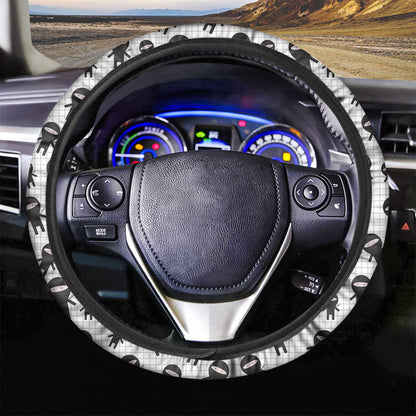 Cute Ninja Pattern Print Car Steering Wheel Cover