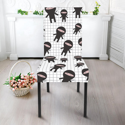 Cute Ninja Pattern Print Dining Chair Slipcover