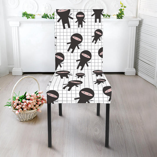 Cute Ninja Pattern Print Dining Chair Slipcover