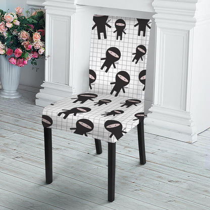 Cute Ninja Pattern Print Dining Chair Slipcover
