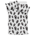 Cute Ninja Pattern Print Duvet Cover Bedding Set