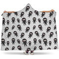 Cute Ninja Pattern Print Hooded Blanket