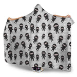 Cute Ninja Pattern Print Hooded Blanket