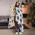 Cute Ninja Pattern Print Hooded Blanket