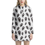 Cute Ninja Pattern Print Hoodie Dress