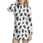 Cute Ninja Pattern Print Hoodie Dress