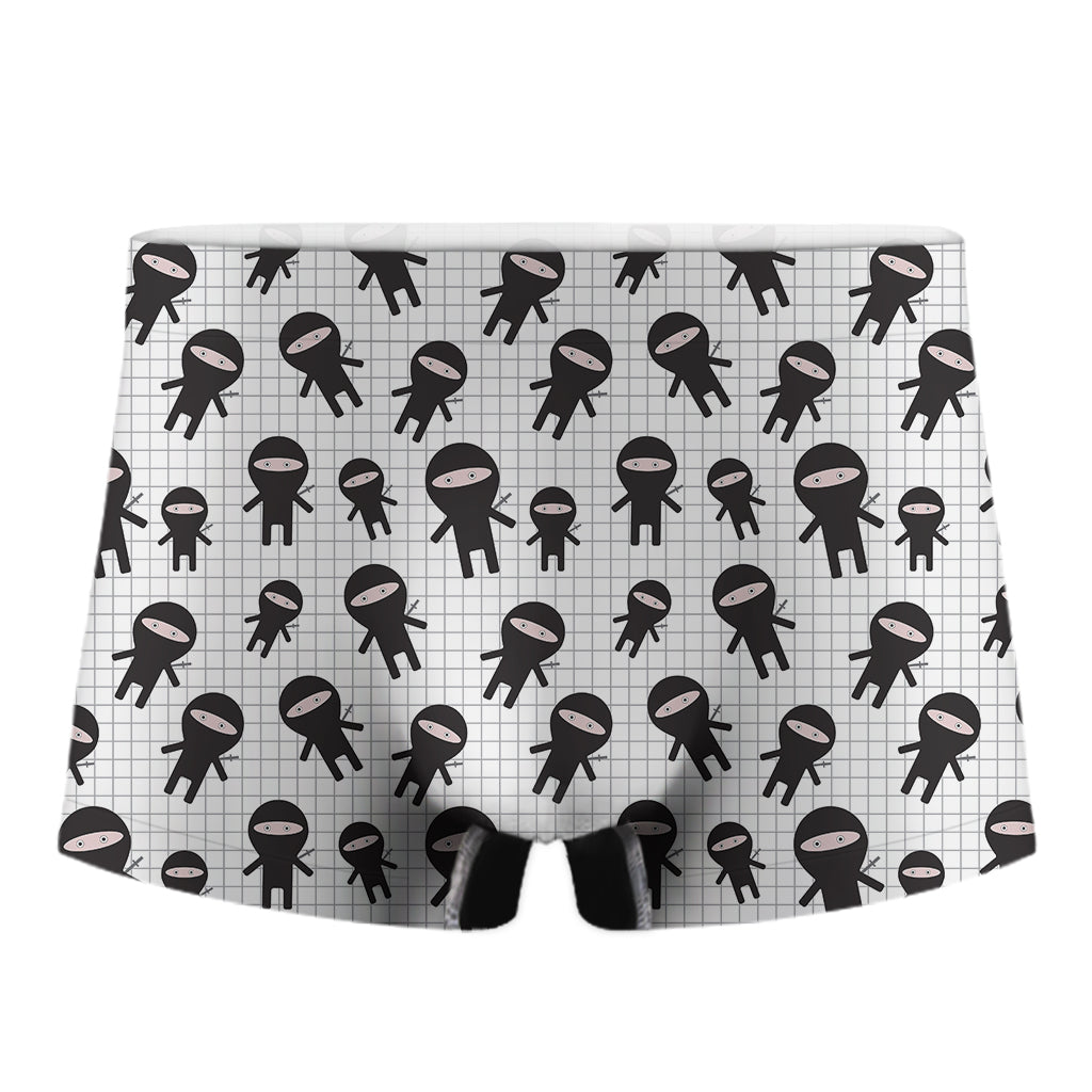 Cute Ninja Pattern Print Men's Boxer Briefs