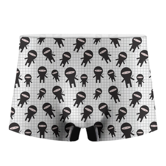 Cute Ninja Pattern Print Men's Boxer Briefs