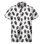 Cute Ninja Pattern Print Men's Short Sleeve Shirt