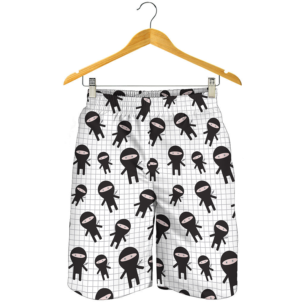 Cute Ninja Pattern Print Men's Shorts