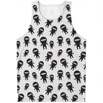 Cute Ninja Pattern Print Men's Tank Top