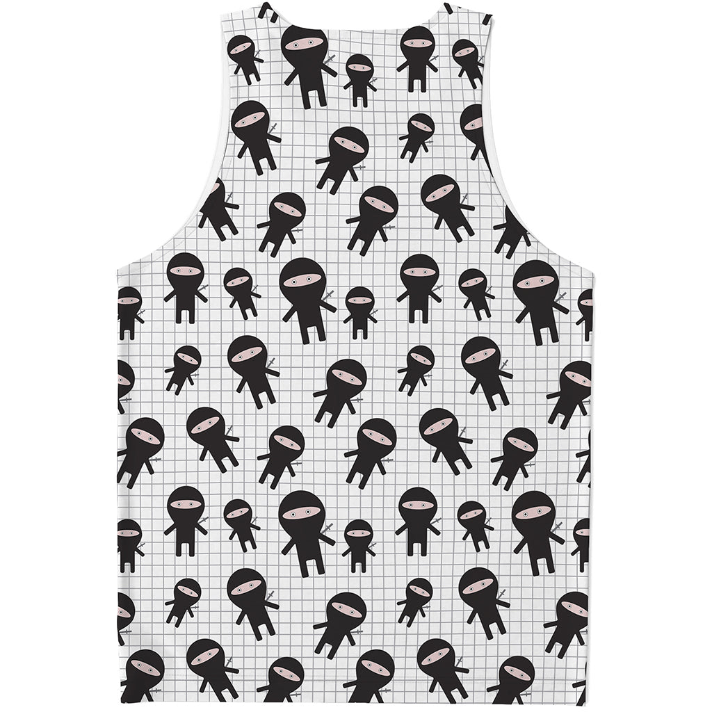 Cute Ninja Pattern Print Men's Tank Top