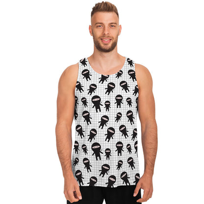 Cute Ninja Pattern Print Men's Tank Top