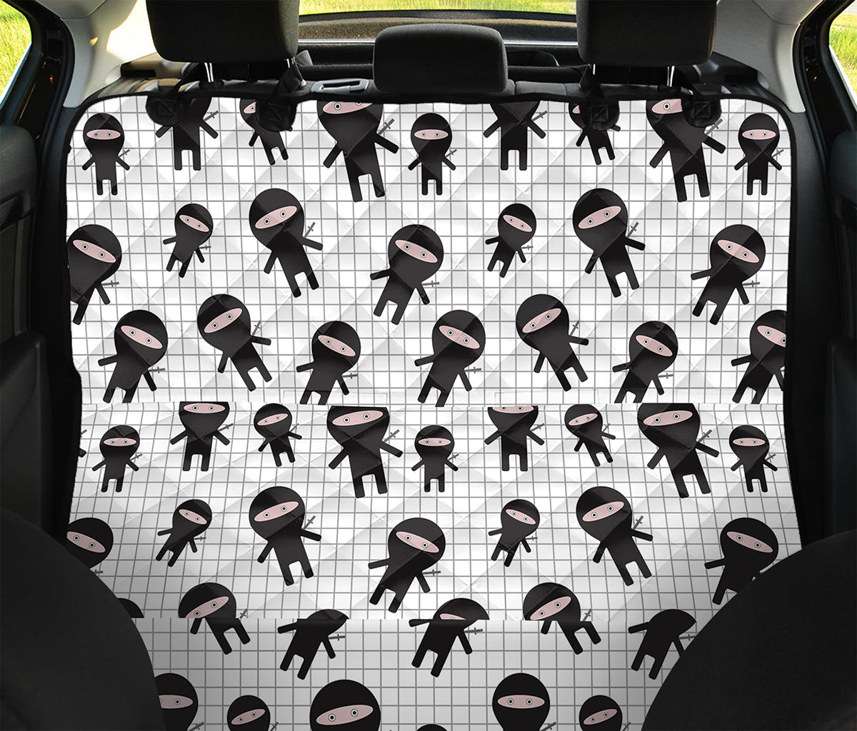 Cute Ninja Pattern Print Pet Car Back Seat Cover