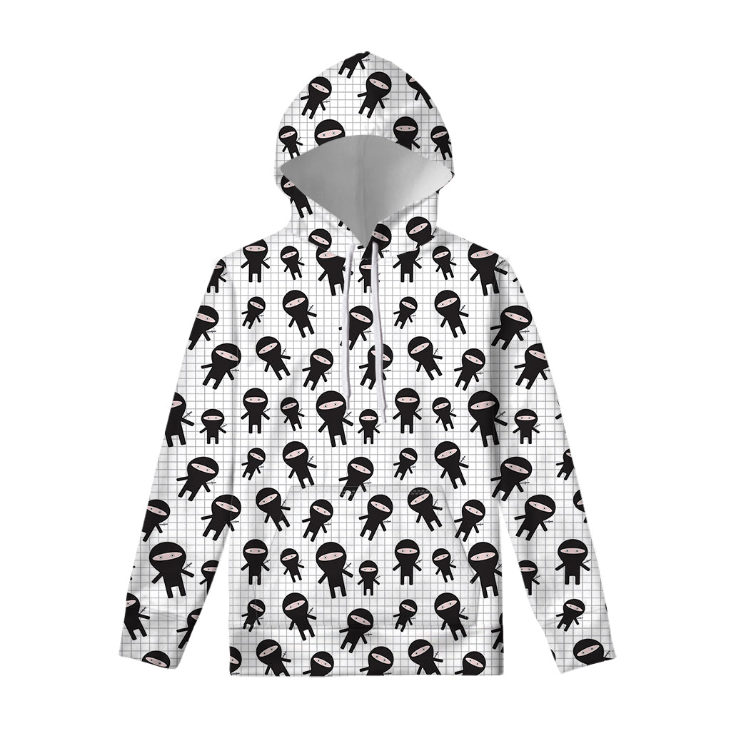 Cute Ninja Pattern Print Pullover Hoodie